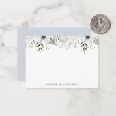 水彩青フローラパーソナライズされた具 ノートカード (正面/裏面インサイチュ)