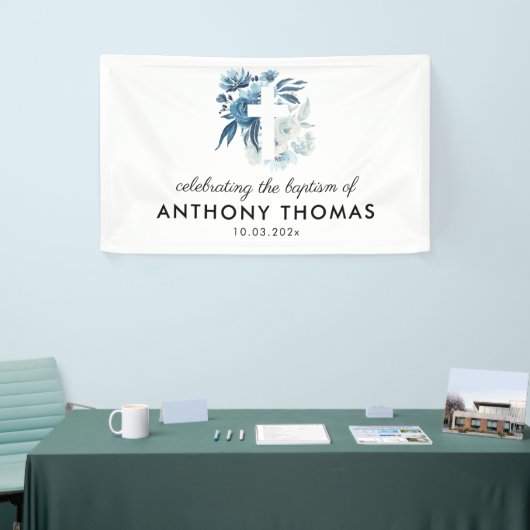 水彩青フローラ洗礼式 横断幕 (トレードショー)