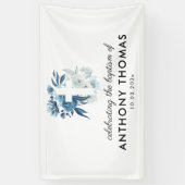 水彩青フローラ洗礼式 横断幕 (縦)