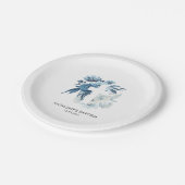 水彩青フローラ洗礼 ペーパープレート (アングル)