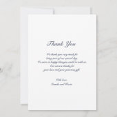 水彩青フローラ結婚の感謝の写真 サンキューカード (裏面)