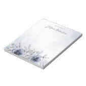 水彩青フローラ パーソナライズされた ノートパッド (回転)