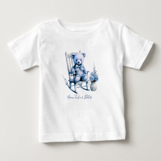 水彩青ベアベイビーTシャツ ベビーTシャツ (正面)