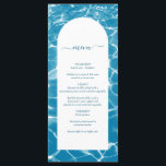 水彩青モダン海ビーチ結婚式 メニュー<br><div class="desc">青い水色の海ビーチ水と白いアーチを特徴とする美しい沿岸デザイン。夏結婚に結婚する人のための完璧なデザイン, ビーチで，海辺や目的地の結婚式を持っている。青いモダン航海のビーチ波テーマデザイン。要素を持つ青い海ビーチ結婚式メニューカモダンードデザイン。一致する結婚式招待状や他の文房具も用意。</div>