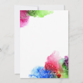 水彩青モダン緑赤パーソナライズされた ノートカード