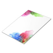 水彩青モダン緑赤パーソナライズされた ノートパッド (アングル)