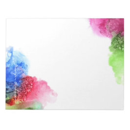 水彩青モダン緑赤パーソナライズされた ノートパッド