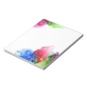 水彩青モダン緑赤パーソナライズされた ノートパッド (回転)