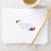 水彩青モダン緑赤パーソナライズされた ラベル (インサイチュ)