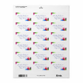 水彩青モダン緑赤パーソナライズされた ラベル (フルシート)