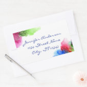 水彩青モダン緑赤パーソナライズされた 長方形シール (封筒)