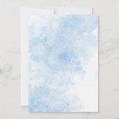 水彩青モダン花ブライダルシャワー 招待状 (裏面)