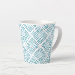 水彩青モダン(斜ストライプの線) カフェラテマグ