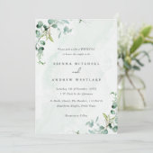 水彩青ユーカリグリーンウェディング 招待状 (スタンド正面)