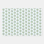 水彩青ラッピング紙フラットシートセット3 ラッピングペーパーシート (正面3)