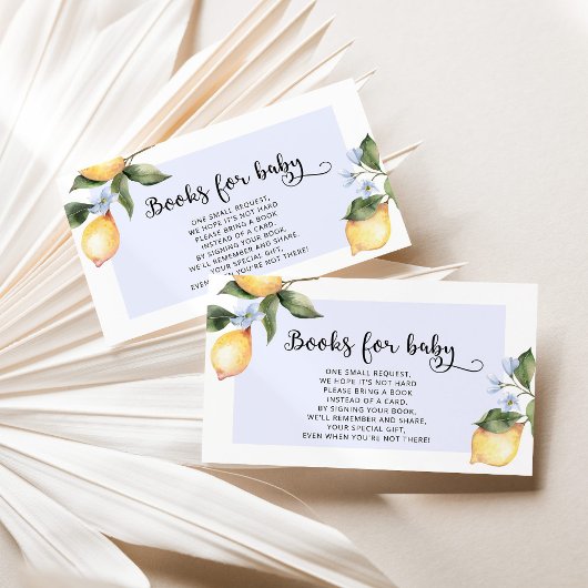 水彩青レモンブックベビーチケット エンクロージャーカード