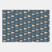 水彩青冬セット3 ラッピングペーパーシート (正面)