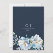 水彩青冬フローラ結婚ズ セーブザデート (裏面)