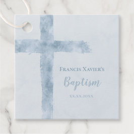 水彩青十字バプテスマ フェイバータグ