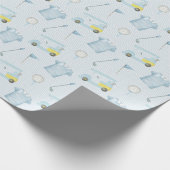 水彩青名門私立校風のギンガムゴルフポロシャツ ラッピングペーパー (角)