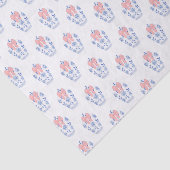 水彩青名門私立校風の白中国花瓶ピンクボウ 薄葉紙 (詳細)