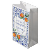 水彩青地中海の結婚色 スモールペーパーバッグ (正面アングル)