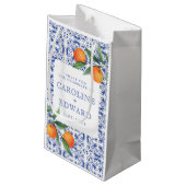 水彩青地中海の結婚色 スモールペーパーバッグ (裏面アングル)