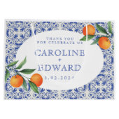 水彩青地中海の結婚色 ラージペーパーバッグ (裏面)