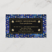 水彩青墨の模様(金ゴールド星付) 名刺 (裏面)