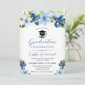水彩青夏の花卒業式 招待状 (スタンド正面)