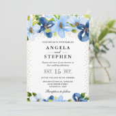 水彩青夏結婚花 招待状 (スタンド正面)