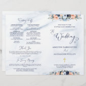 水彩青大理石フローラ結婚マスプログラム (正面/裏面)