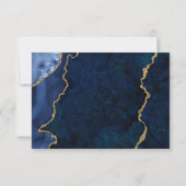 水彩青大理石瑪瑙ゲ結婚ードの金ゴールド 出欠カード (裏面)