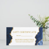 水彩青大理石金ゴールドギフト証明書 (スタンド正面)