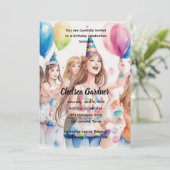 水彩青少年祝誕生日 招待状 (スタンド正面)