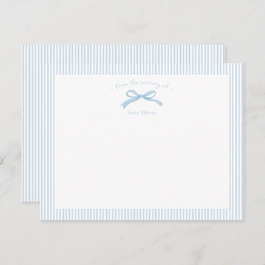 水彩青弓縁ど男の赤ちゃん サンキューカード (正面/裏面)