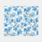 水彩青忘れいMe花柄なし フリースブランケット (正面(横))