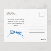 水彩青手引き弓ありがとう ポストカード (裏面)