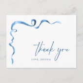 水彩青手引き弓ありがとう ポストカード (正面)