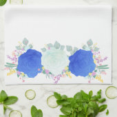 水彩青抽象芸術キッチンタオル キッチンタオル (折り畳み)