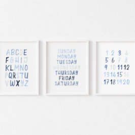 水彩青教育セット3アートプリント