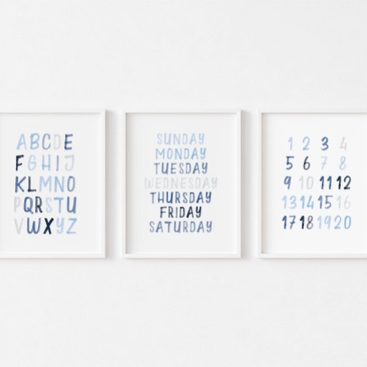 水彩青教育セット3アートプリント