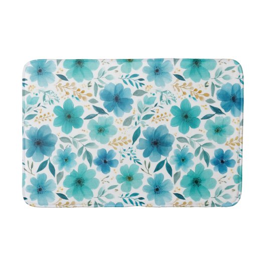 水彩青春の花エレガント植物学 バスマット (正面)
