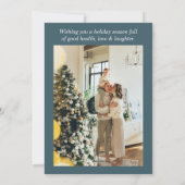 水彩青松の木写真クリスマス シーズンカード (裏面)