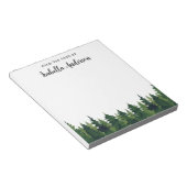 水彩青松パーソナライズされた木 ノートパッド (アングル)