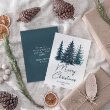 水彩青松メリークリスマス