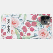 水彩青桃色の花 Case-Mate iPhoneケース (裏面(横))