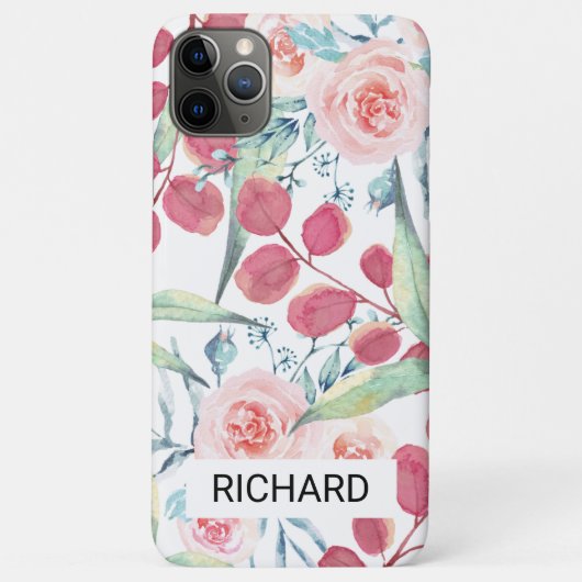 水彩青桃色の花 Case-Mate iPhoneケース (裏面)