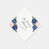 水彩青桃色フローラ葬祭記念 スタンダードカクテルナプキン (角)