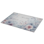 水彩青桃色フローラ裁断板 カッティングボード (角)
